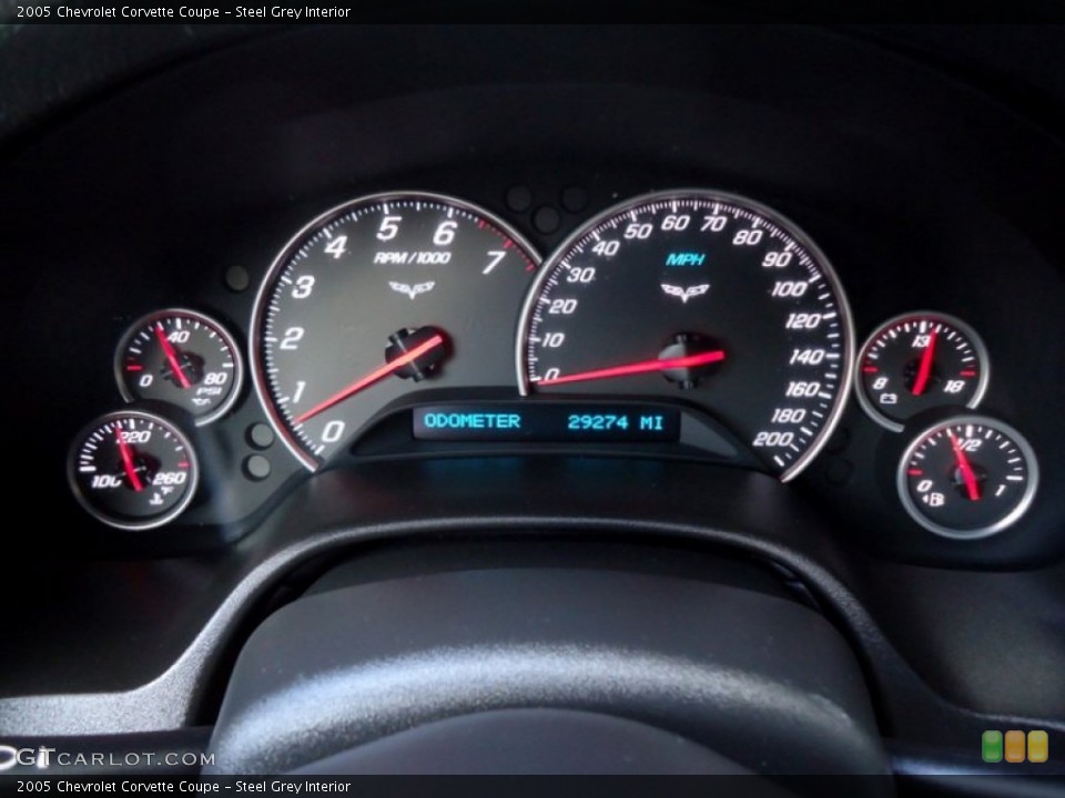 Steel Grey Interior Gauges for the 2005 Chevrolet Corvette Coupe #88590199