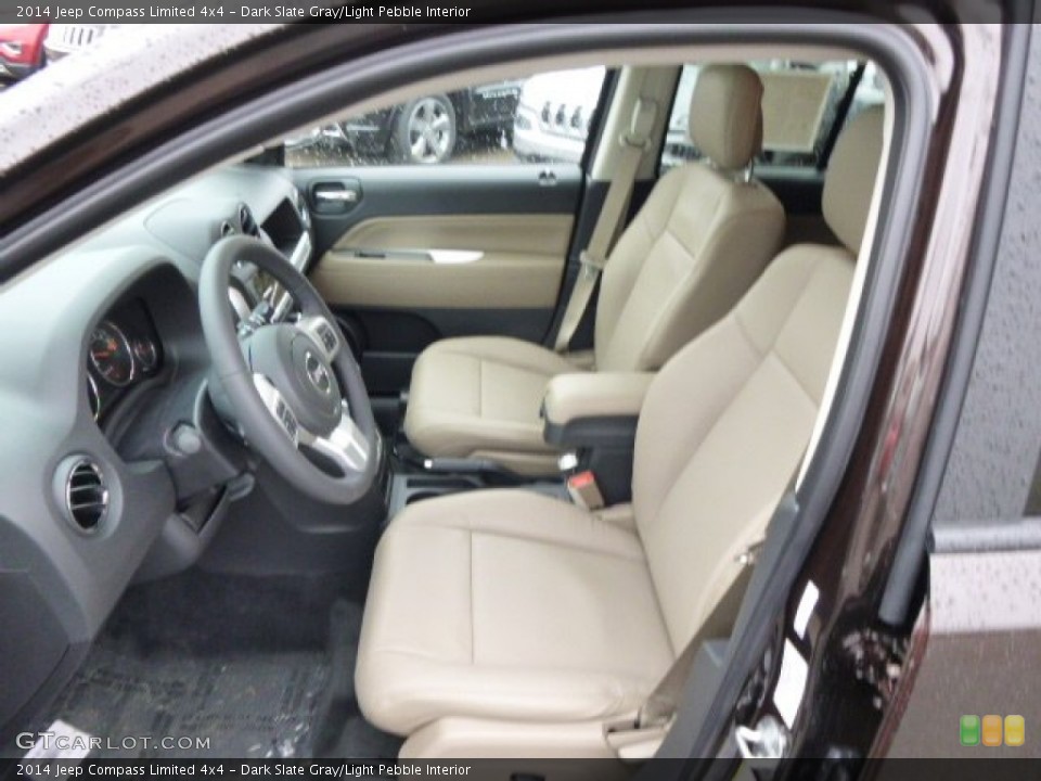 Dark Slate Gray/Light Pebble Interior Front Seat for the 2014 Jeep Compass Limited 4x4 #88590883