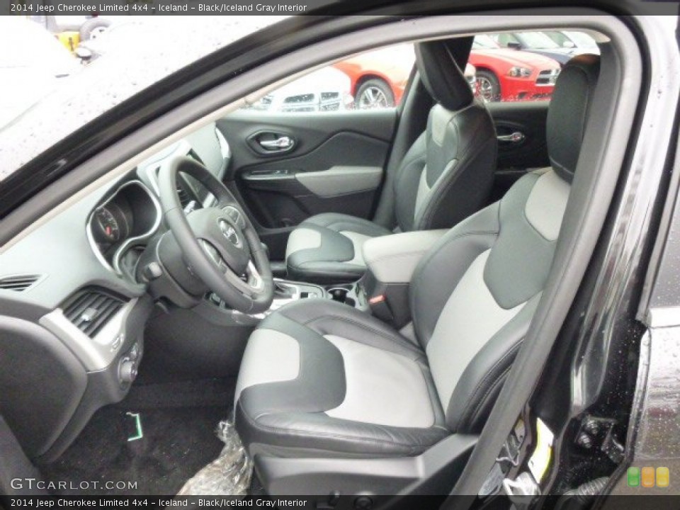 Iceland - Black/Iceland Gray Interior Front Seat for the 2014 Jeep Cherokee Limited 4x4 #88592116