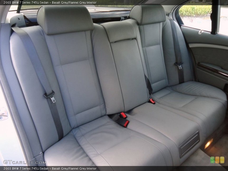 Basalt Grey/Flannel Grey Interior Rear Seat for the 2003 BMW 7 Series 745Li Sedan #88592185