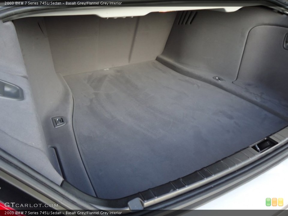 Basalt Grey/Flannel Grey Interior Trunk for the 2003 BMW 7 Series 745Li Sedan #88593379