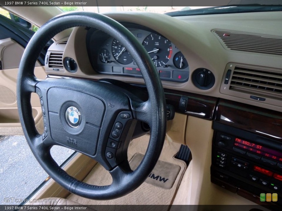 Beige Interior Steering Wheel for the 1997 BMW 7 Series 740iL Sedan #88599625