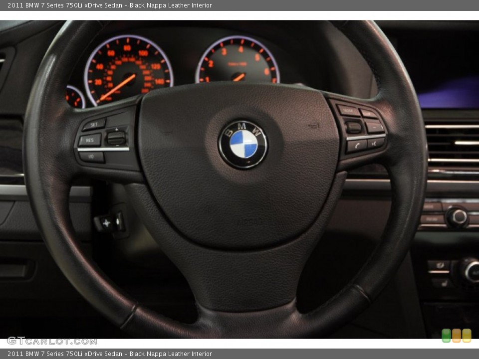 Black Nappa Leather Interior Steering Wheel for the 2011 BMW 7 Series 750Li xDrive Sedan #88600093