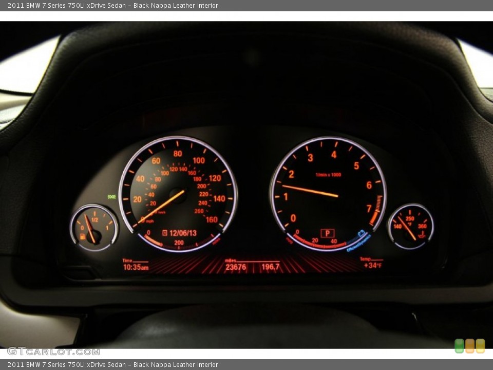 Black Nappa Leather Interior Gauges for the 2011 BMW 7 Series 750Li xDrive Sedan #88600165