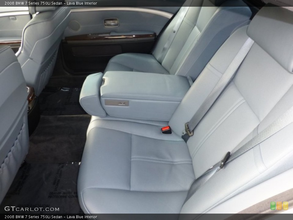 Lava Blue Interior Rear Seat for the 2008 BMW 7 Series 750Li Sedan #88604893