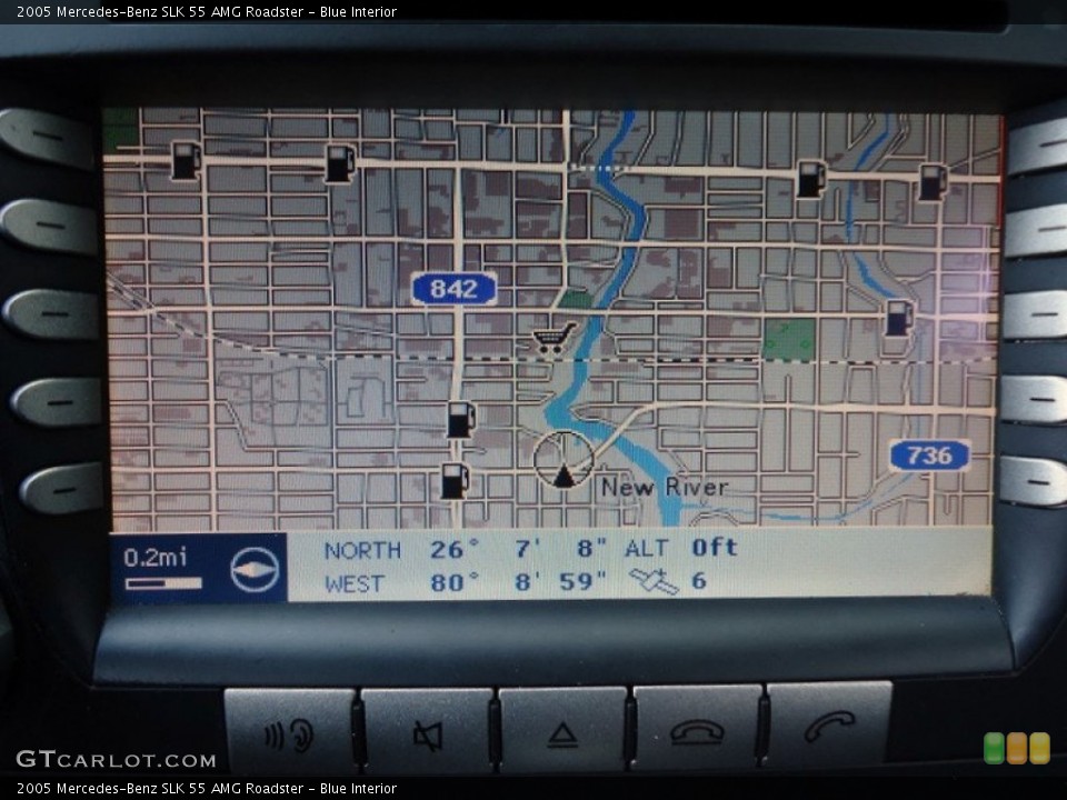Blue Interior Navigation for the 2005 Mercedes-Benz SLK 55 AMG Roadster #88611502
