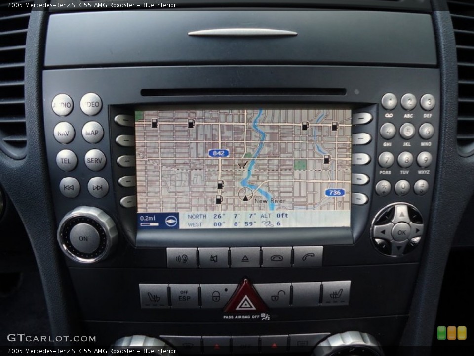 Blue Interior Navigation for the 2005 Mercedes-Benz SLK 55 AMG Roadster #88612352