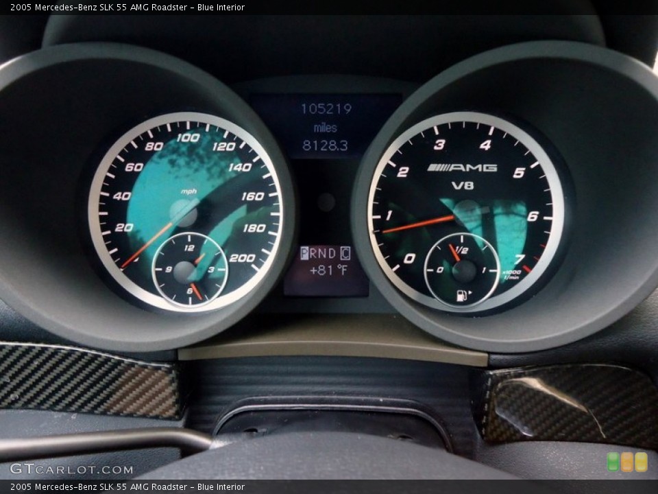 Blue Interior Gauges for the 2005 Mercedes-Benz SLK 55 AMG Roadster #88612438
