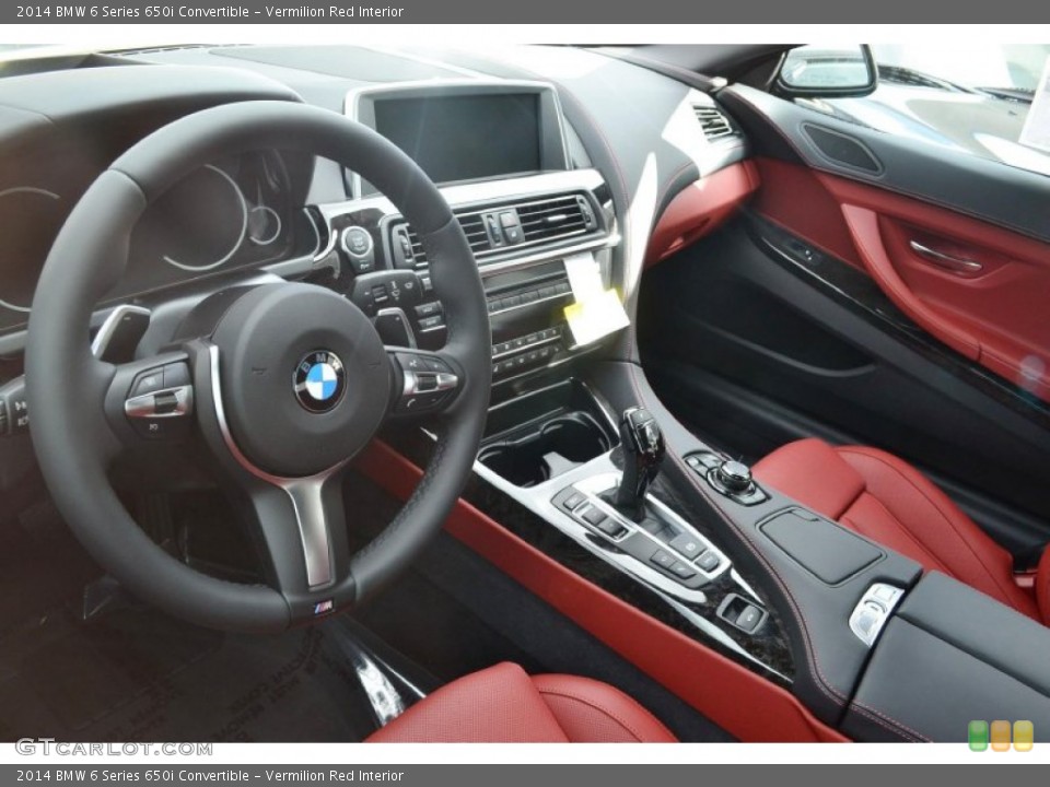Vermilion Red Interior Prime Interior for the 2014 BMW 6 Series 650i Convertible #88614277