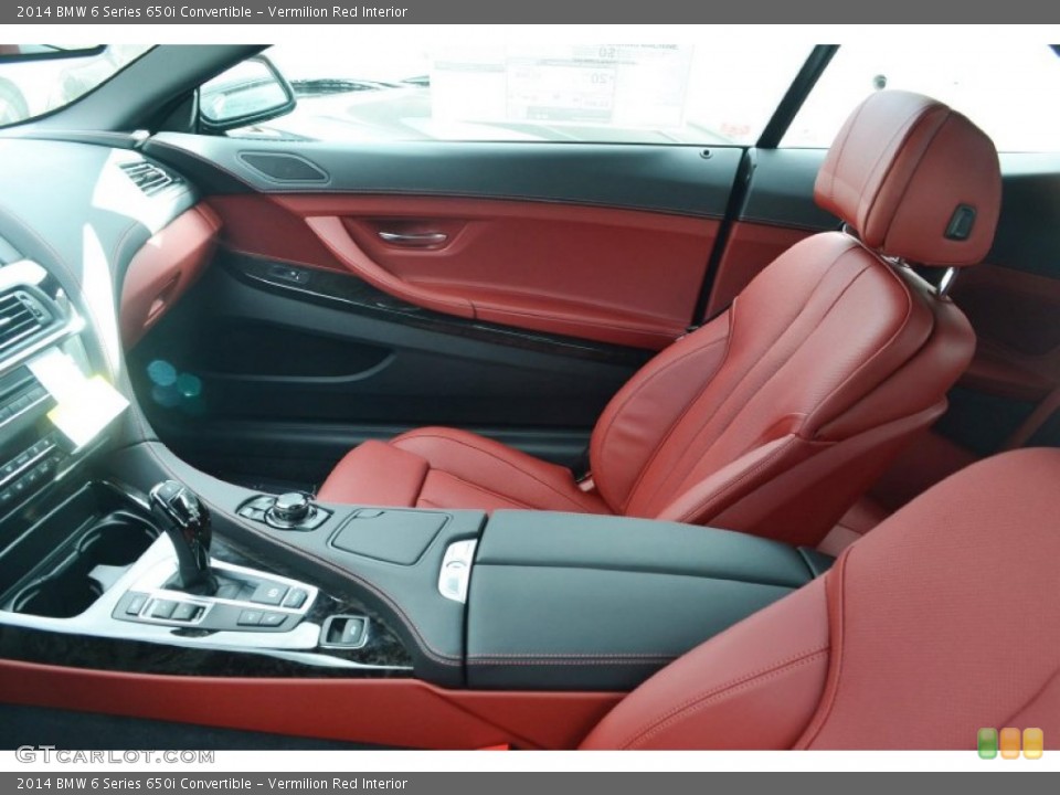 Vermilion Red Interior Front Seat for the 2014 BMW 6 Series 650i Convertible #88614291