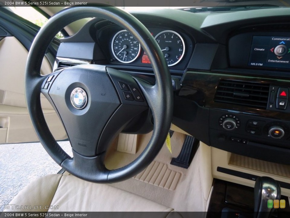 Beige Interior Steering Wheel for the 2004 BMW 5 Series 525i Sedan #88619293