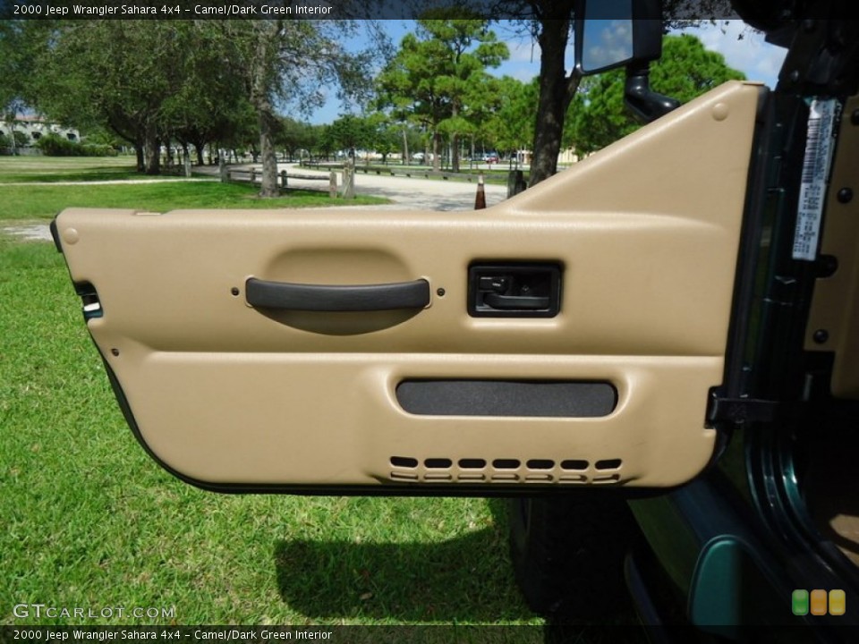 Camel/Dark Green Interior Door Panel for the 2000 Jeep Wrangler Sahara 4x4 #88622917