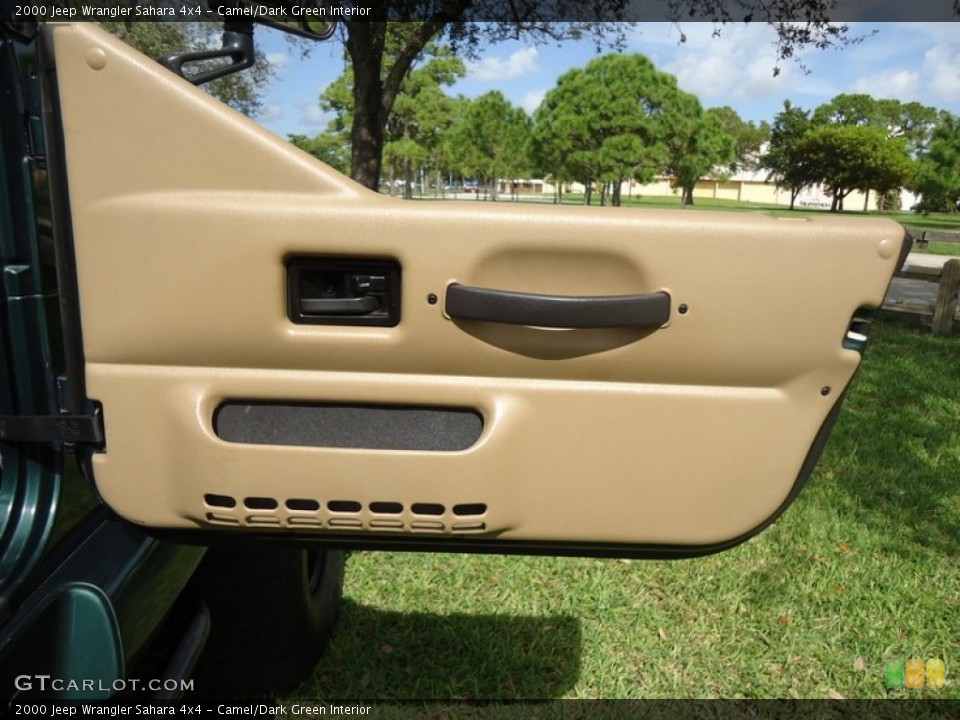 Camel/Dark Green Interior Door Panel for the 2000 Jeep Wrangler Sahara 4x4 #88622923