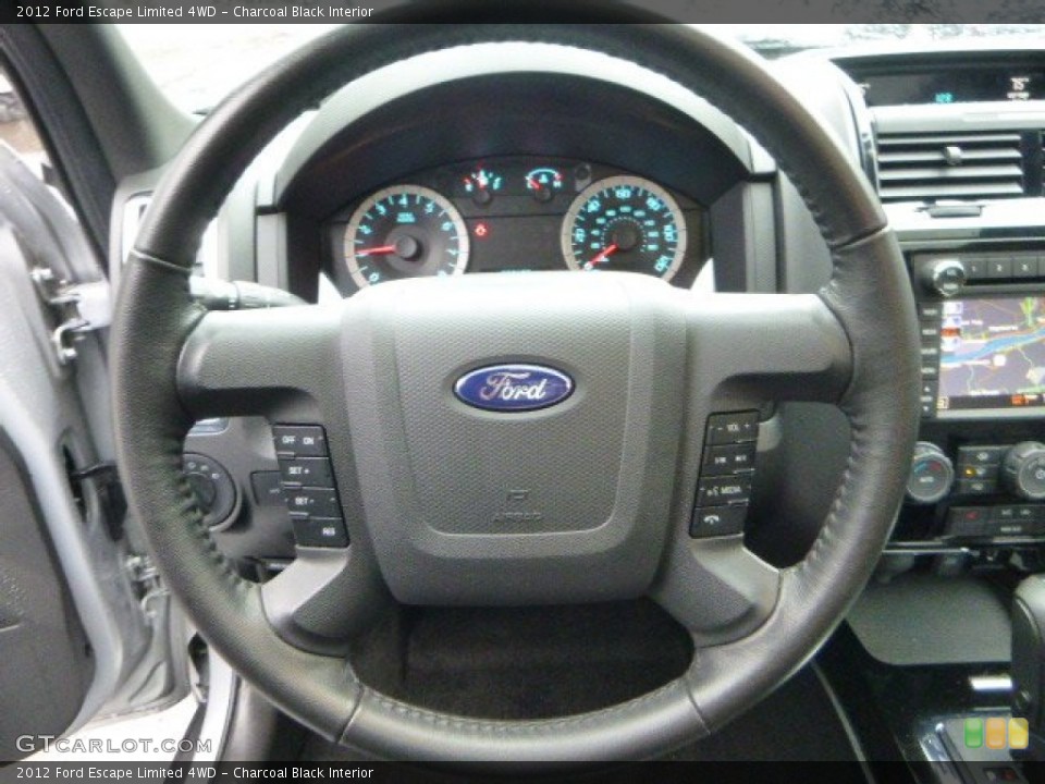 Charcoal Black Interior Steering Wheel for the 2012 Ford Escape Limited 4WD #88624837