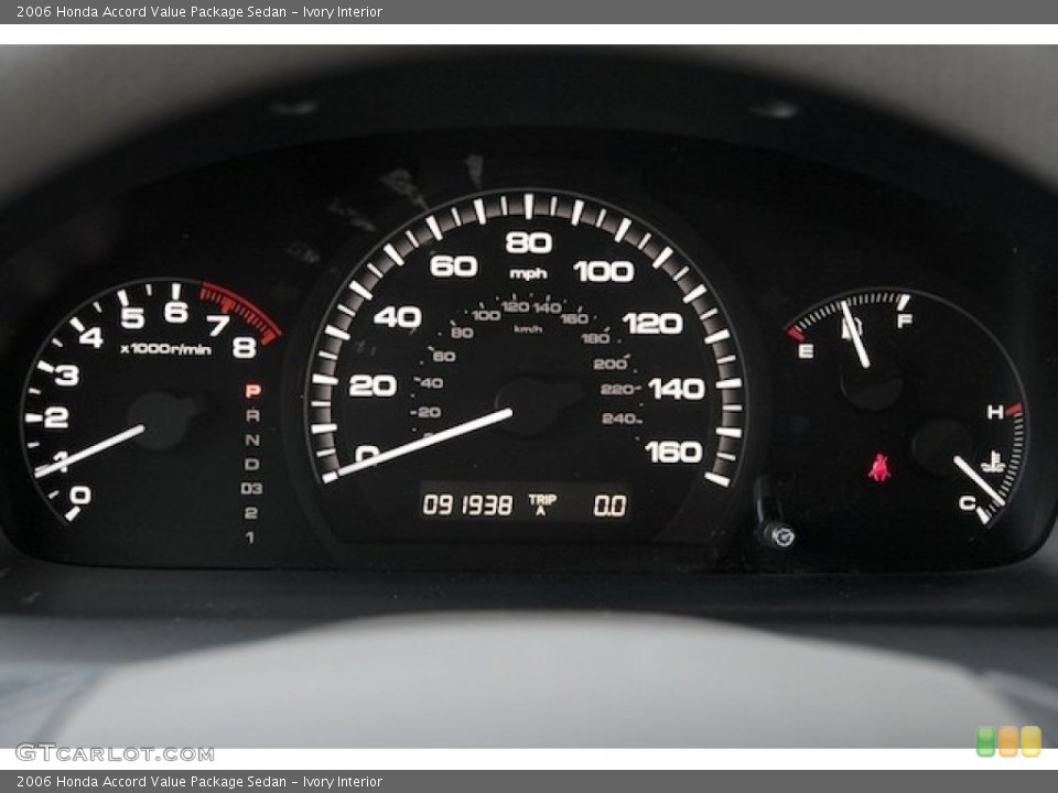 Ivory Interior Gauges for the 2006 Honda Accord Value Package Sedan #88626043