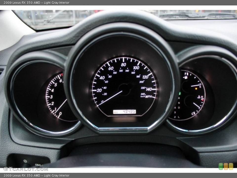 Light Gray Interior Gauges for the 2009 Lexus RX 350 AWD #88639021