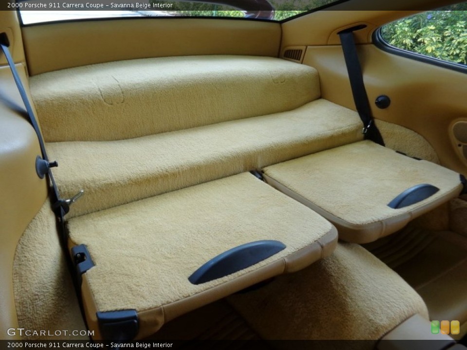 Savanna Beige Interior Rear Seat for the 2000 Porsche 911 Carrera Coupe #88642666