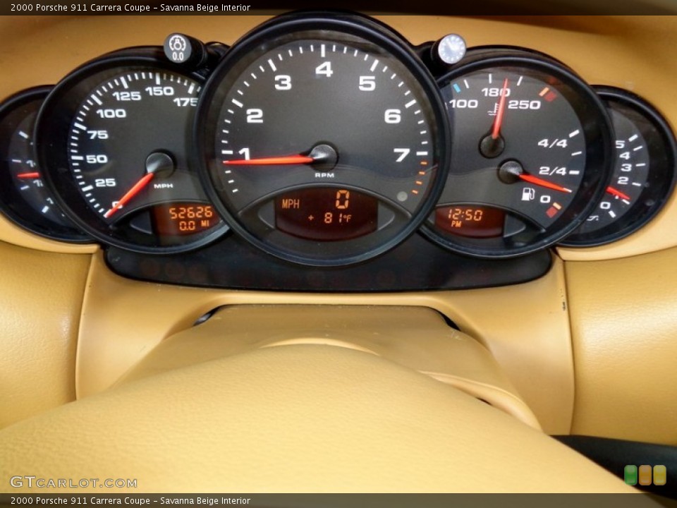 Savanna Beige Interior Gauges for the 2000 Porsche 911 Carrera Coupe #88642873