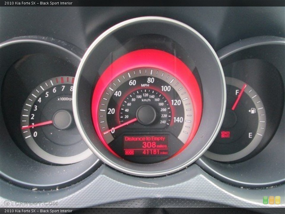 Black Sport Interior Gauges for the 2010 Kia Forte SX #88652413