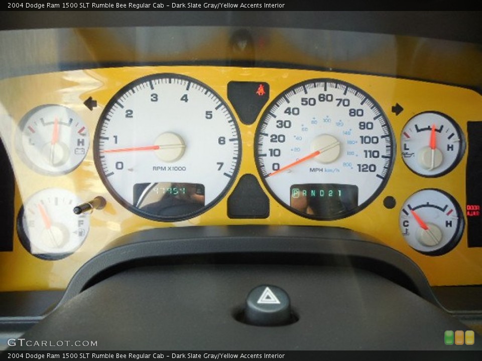 Dark Slate Gray/Yellow Accents Interior Gauges for the 2004 Dodge Ram 1500 SLT Rumble Bee Regular Cab #88664761