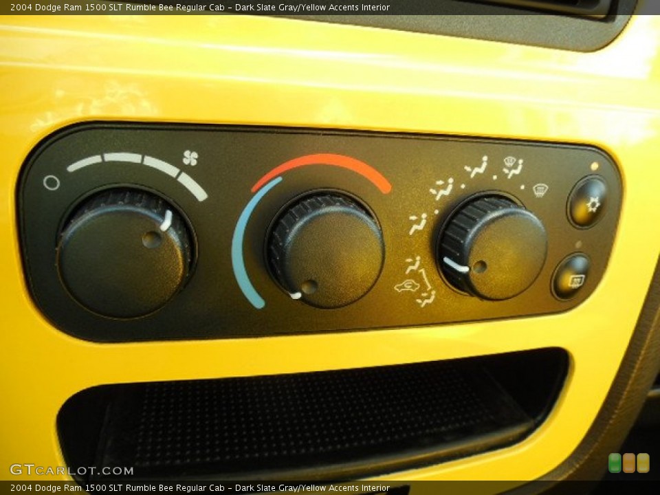 Dark Slate Gray/Yellow Accents Interior Controls for the 2004 Dodge Ram 1500 SLT Rumble Bee Regular Cab #88664794