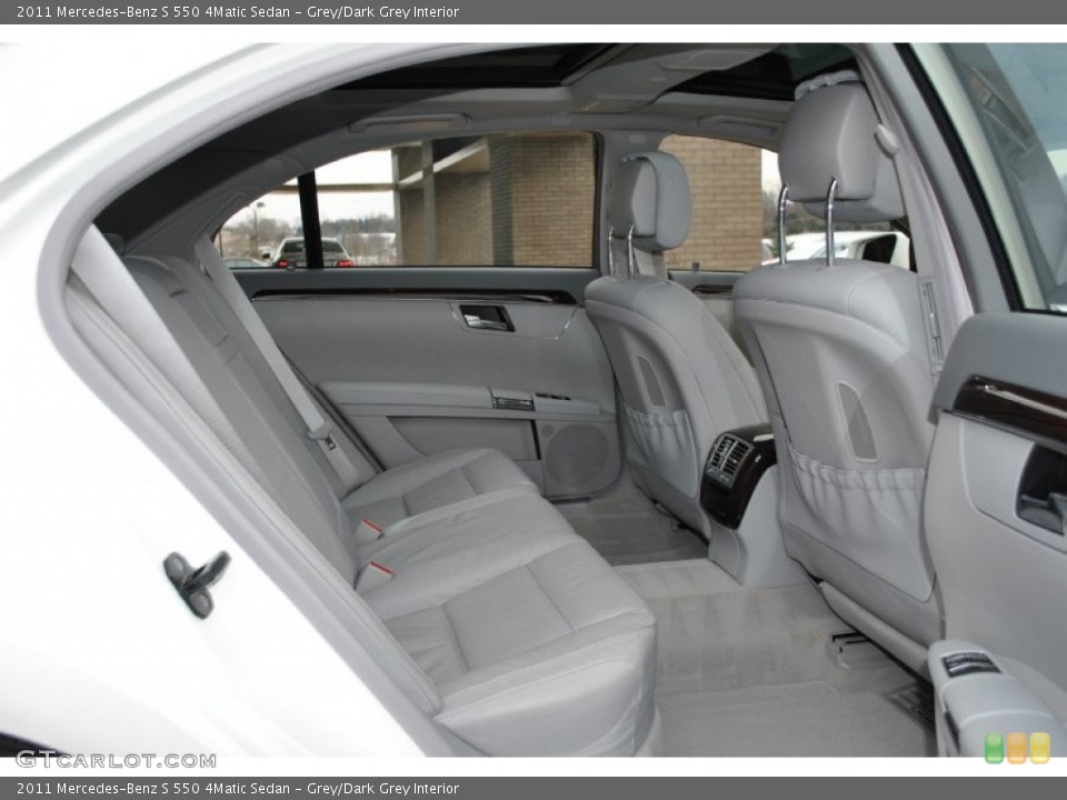 Grey/Dark Grey Interior Rear Seat for the 2011 Mercedes-Benz S 550 4Matic Sedan #88667439