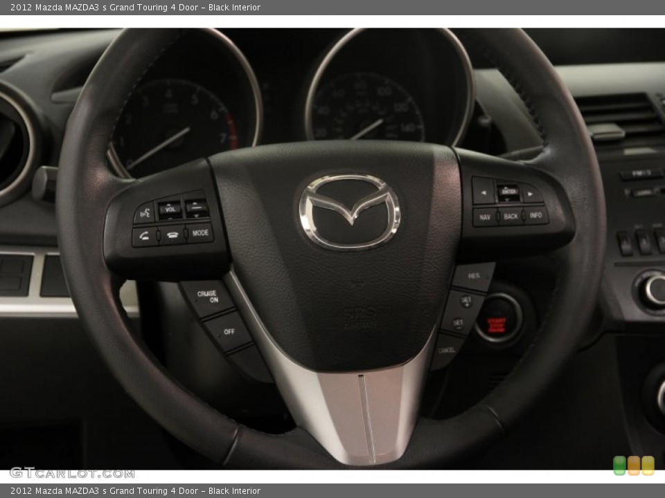 Black Interior Steering Wheel for the 2012 Mazda MAZDA3 s Grand Touring 4 Door #88681182