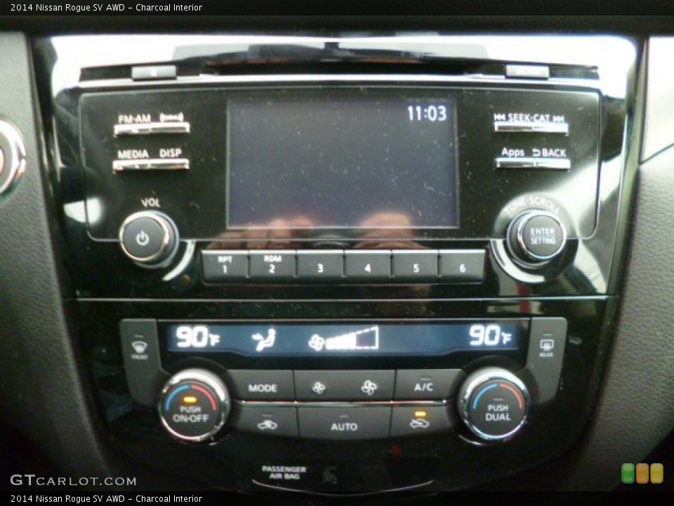 Charcoal Interior Controls for the 2014 Nissan Rogue SV AWD #88688817