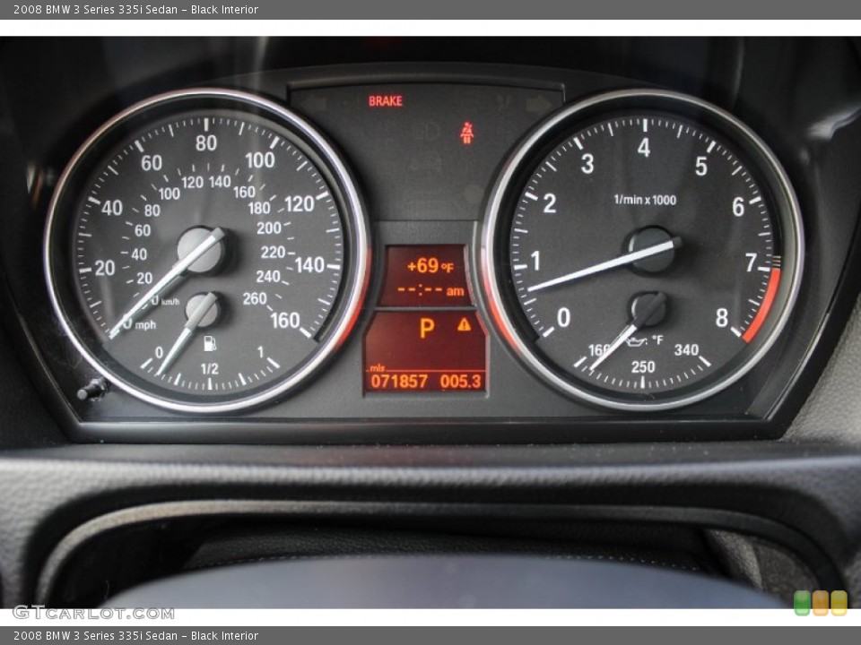 Black Interior Gauges for the 2008 BMW 3 Series 335i Sedan #88691496