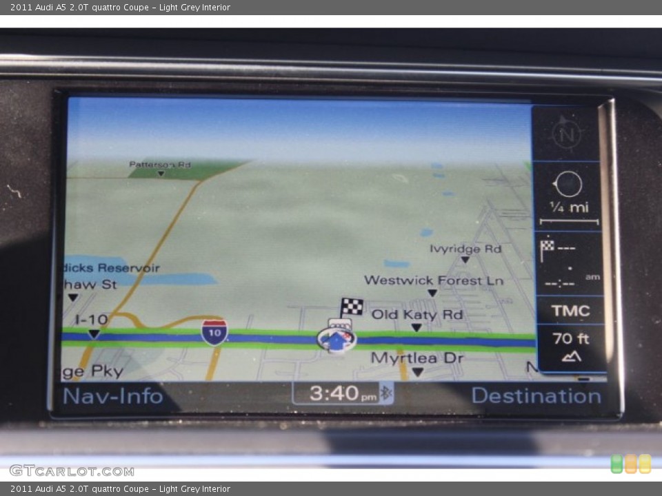 Light Grey Interior Navigation for the 2011 Audi A5 2.0T quattro Coupe #88719289