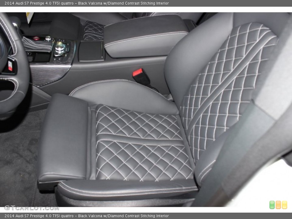 Black Valcona w/Diamond Contrast Stitching Interior Front Seat for the 2014 Audi S7 Prestige 4.0 TFSI quattro #88722580