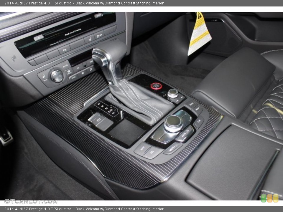Black Valcona w/Diamond Contrast Stitching Interior Transmission for the 2014 Audi S7 Prestige 4.0 TFSI quattro #88722595