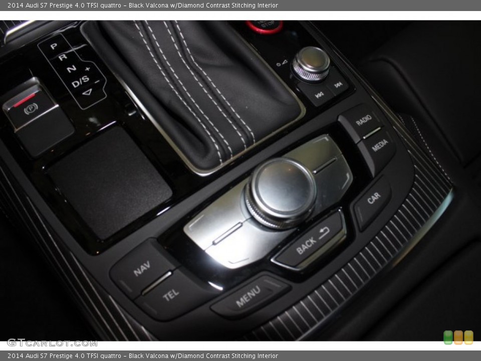 Black Valcona w/Diamond Contrast Stitching Interior Controls for the 2014 Audi S7 Prestige 4.0 TFSI quattro #88722619