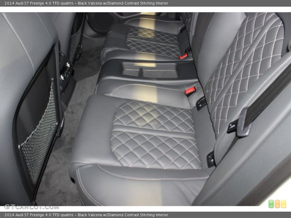 Black Valcona w/Diamond Contrast Stitching Interior Rear Seat for the 2014 Audi S7 Prestige 4.0 TFSI quattro #88722658