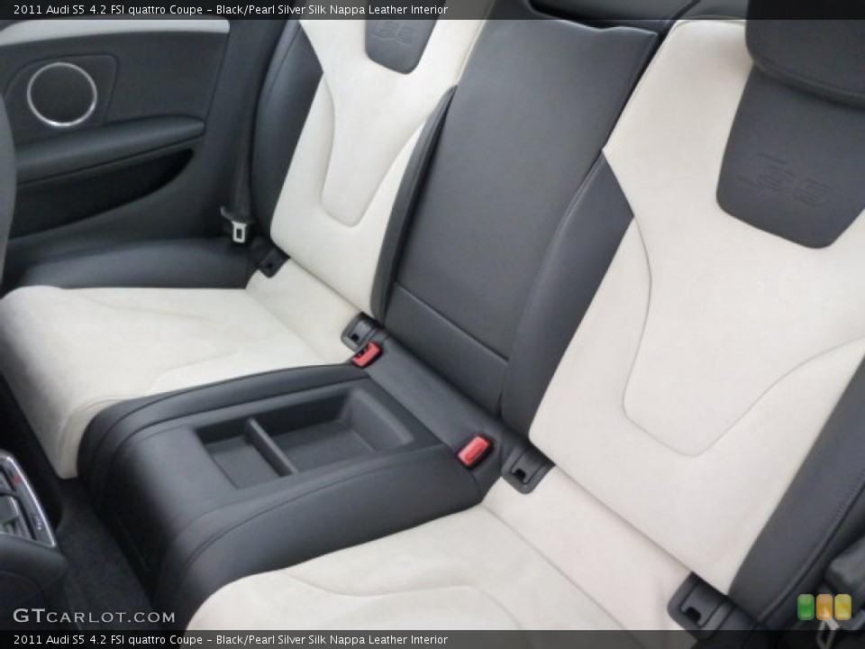 Black/Pearl Silver Silk Nappa Leather Interior Rear Seat for the 2011 Audi S5 4.2 FSI quattro Coupe #88731573