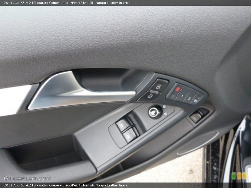 Black/Pearl Silver Silk Nappa Leather Interior Controls for the 2011 Audi S5 4.2 FSI quattro Coupe #88731618