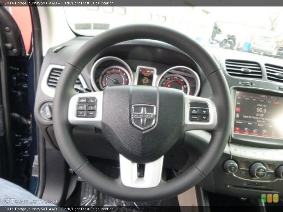 Black/Light Frost Beige Interior Steering Wheel for the 2014 Dodge Journey SXT AWD #88736877