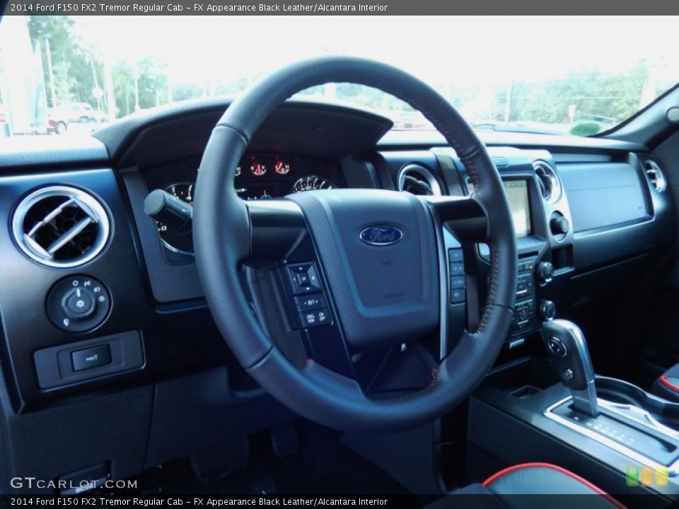 FX Appearance Black Leather/Alcantara Interior Steering Wheel for the 2014 Ford F150 FX2 Tremor Regular Cab #88742582