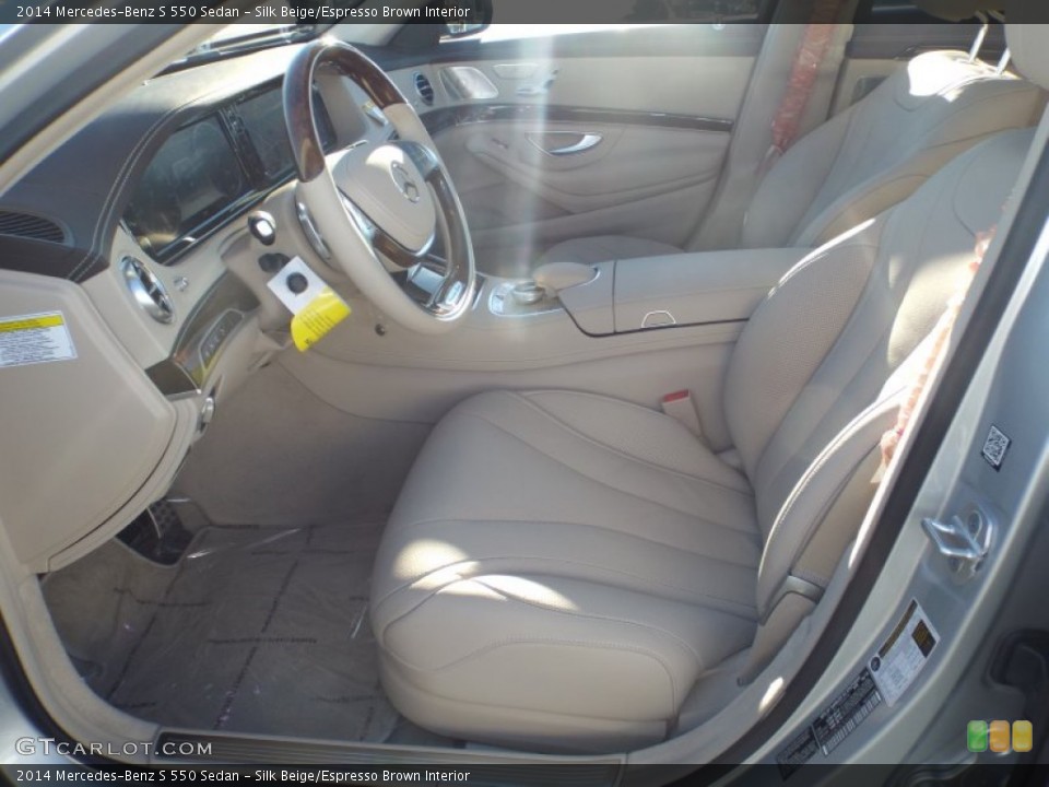 Silk Beige/Espresso Brown Interior Front Seat for the 2014 Mercedes-Benz S 550 Sedan #88757766