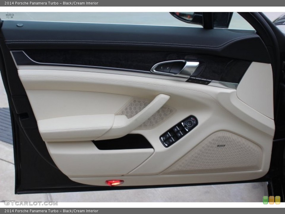 Black/Cream Interior Door Panel for the 2014 Porsche Panamera Turbo #88759268