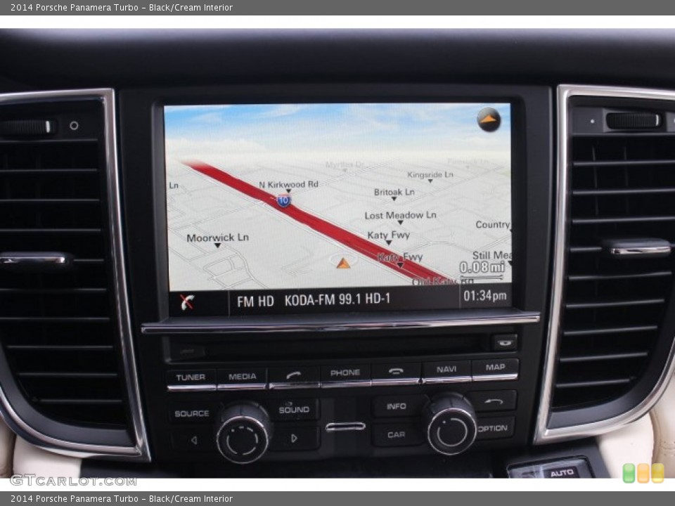 Black/Cream Interior Navigation for the 2014 Porsche Panamera Turbo #88759470