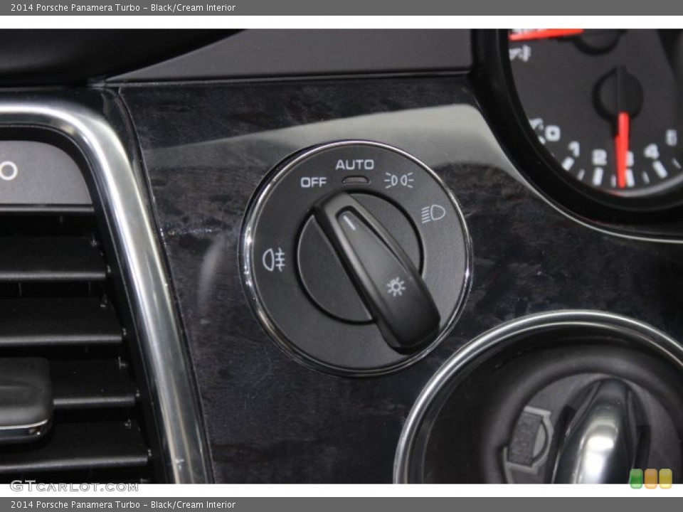 Black/Cream Interior Controls for the 2014 Porsche Panamera Turbo #88759620