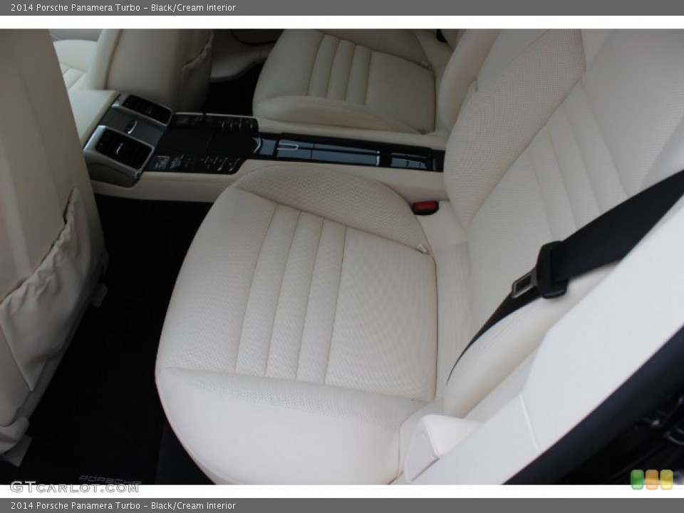 Black/Cream Interior Rear Seat for the 2014 Porsche Panamera Turbo #88759692