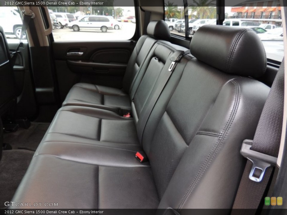 Ebony Interior Rear Seat for the 2012 GMC Sierra 1500 Denali Crew Cab #88763136