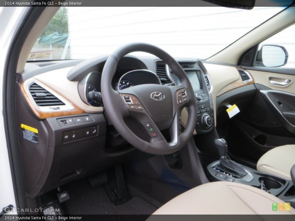 Beige Interior Prime Interior for the 2014 Hyundai Santa Fe GLS #88773014