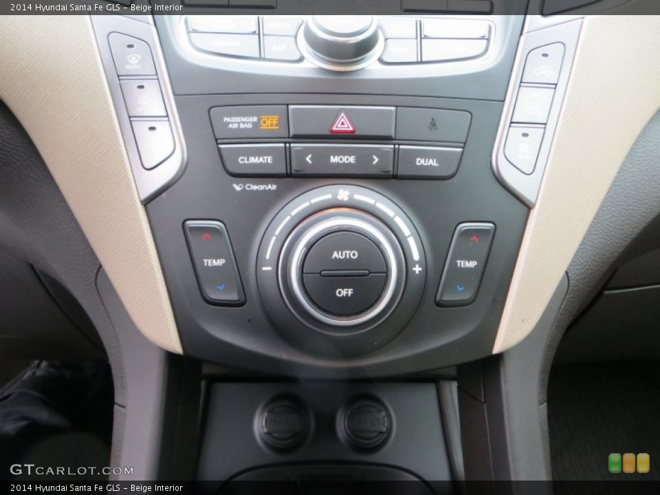 Beige Interior Controls for the 2014 Hyundai Santa Fe GLS #88773193