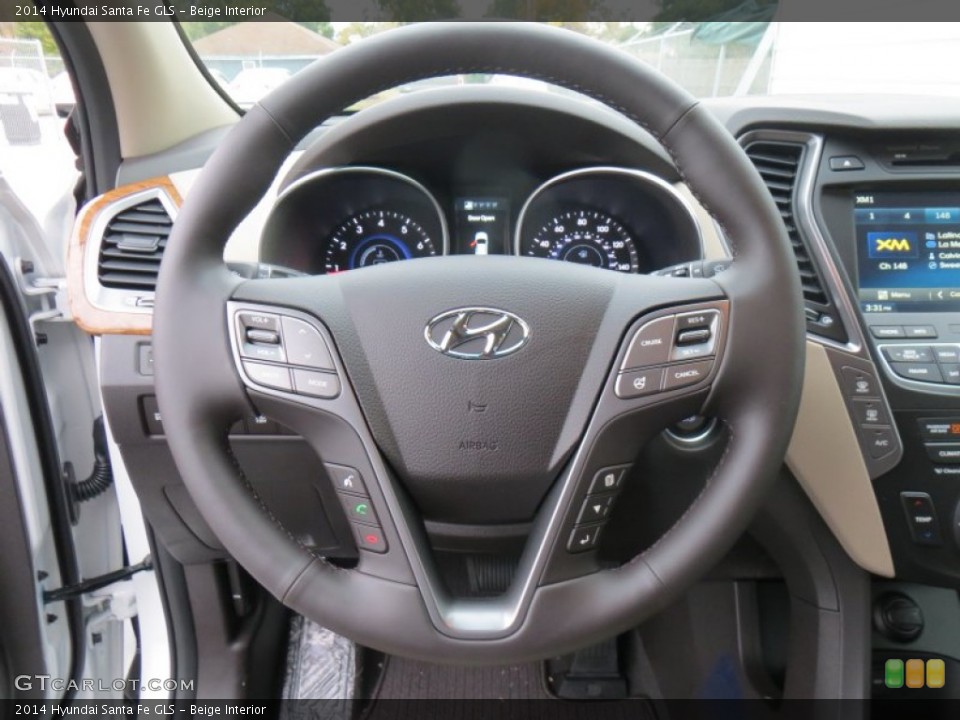 Beige Interior Steering Wheel for the 2014 Hyundai Santa Fe GLS #88773254