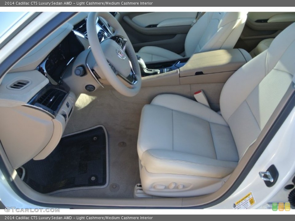 Light Cashmere/Medium Cashmere Interior Front Seat for the 2014 Cadillac CTS Luxury Sedan AWD #88775819