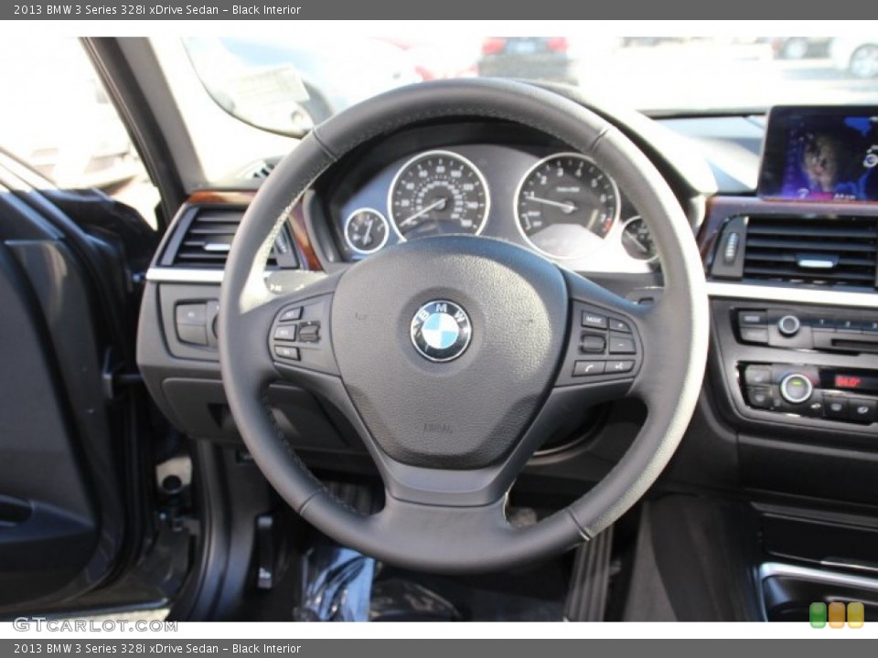 Black Interior Steering Wheel for the 2013 BMW 3 Series 328i xDrive Sedan #88777808
