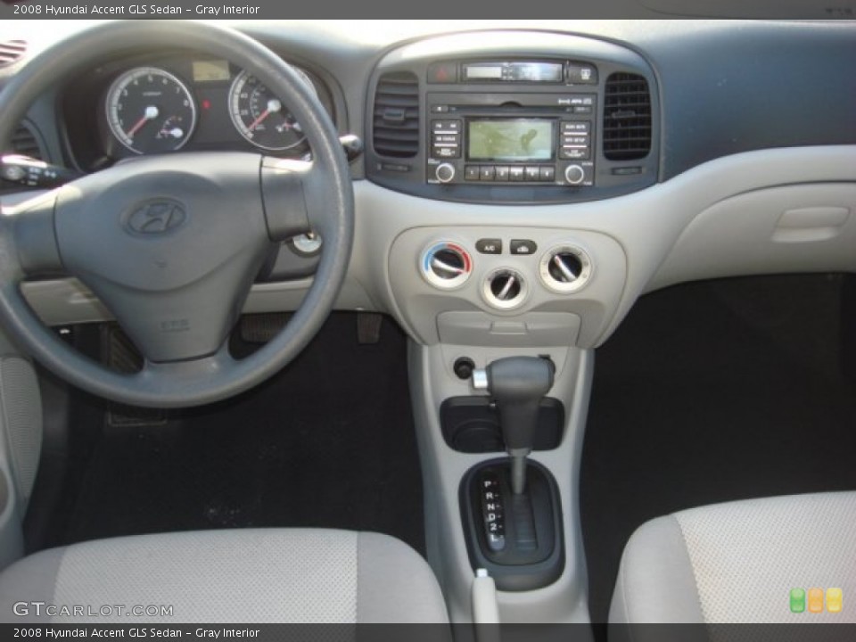 Gray Interior Dashboard for the 2008 Hyundai Accent GLS Sedan #88784504